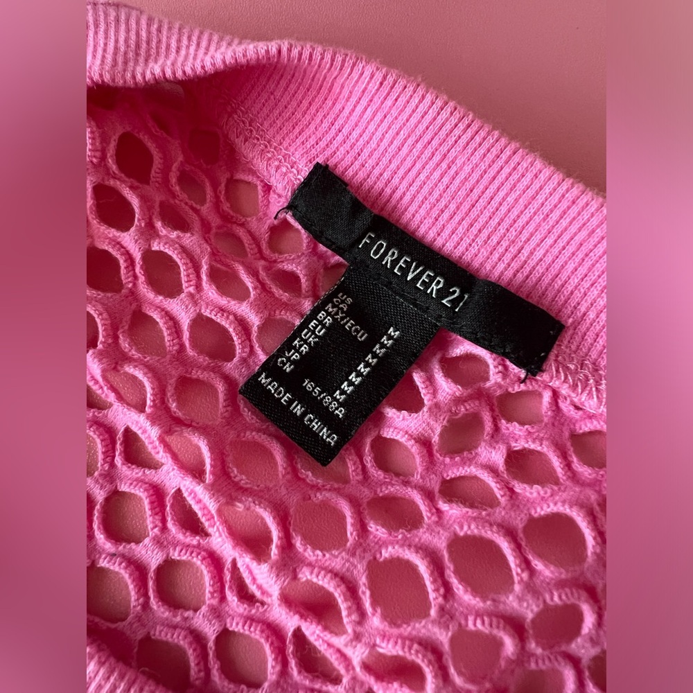 Pink Fishnet Mesh Top - Picture 7 of 8